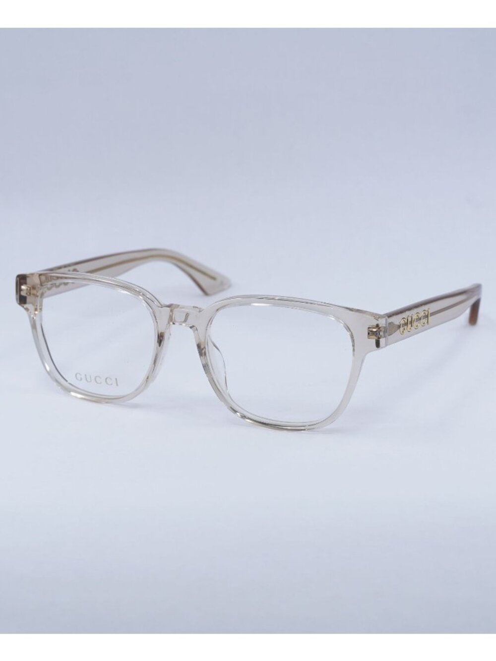 Gucci GG1746OA 002 Eyeglasses Transparent Pale Pink 52mm Square Frame